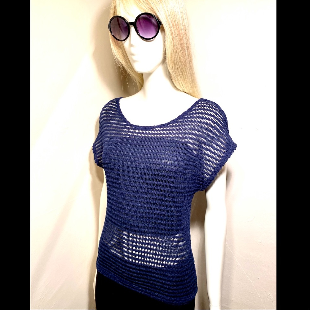 Navy Blue Mesh Topper Sz S